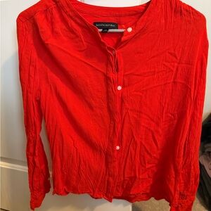 NWOT Banana Republic Women's Bright Red Button Down Shirt